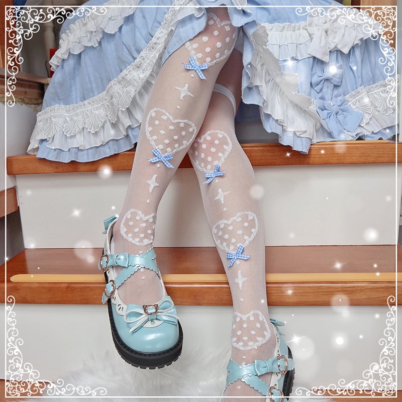 Lolita Stockings Sweet Lolita Over Knee Socks Women's Autumn Lolita Calf Mid Tube Socks Red Bow Lolita Accessories