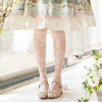 Lolita Stockings Sweet Lolita Over Knee Socks Women's Autumn Lolita Calf Mid Tube Socks Red Bow Lolita Accessories