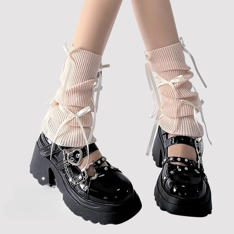Design Concept:

These adorable Lolita knee-high stockings are crafted from soft, breathable knit material, designed for comfort and style. Featuring a delicate ballet-inspired design, the stockings are adorned with cute bow accents and subtle ruffle detailing along the top, adding a touch of sweet charm to any Lolita outfit. Available in black, white, pink, and gray, they are perfect for daily wear, tea parties, or completing your layered Lolita look. The snug fit and stretchy material ensure they stay in 
