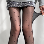 Lolita Stockings White Black Heart Speckle Pattern Tights Nylon Accessories