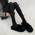 Lolita Stockings White Lace Bow Decoration Cute Japanese Pearl Pantyhose Knee Socks Lolita Lolita Accessories