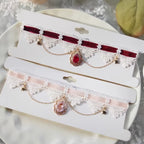 Lolita Necklace Sweet Lace Strap Cute Girly Heart Star Choker Collar Lolita Accessories