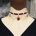 Lolita Necklace Sweet Lace Strap Cute Girly Heart Star Choker Collar Lolita Accessories