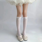 Lolita Thin Socks Lace Bow Sweet Hollow Calf Socks Stockings