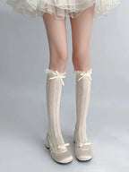 Lolita Thin Socks Lace Bow Sweet Hollow Calf Socks Stockings
