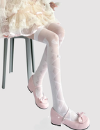 Lolita Stockings White Bow Thin Thighs Cute and Sweet Lolita Accessories