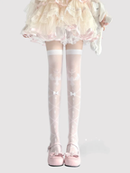 Lolita Stockings White Bow Thin Thighs Cute and Sweet Lolita Accessories