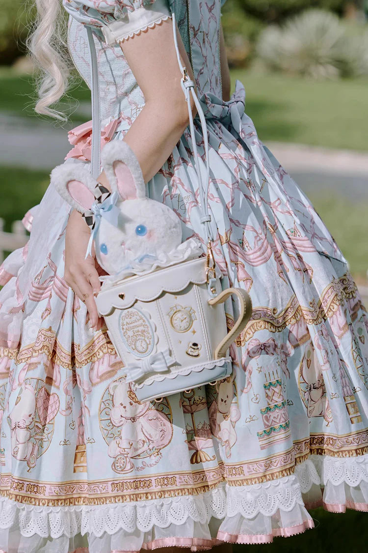 Inspired by the silent poetry of a midnight cosmos where constellations weave tales of ancient dreams, this bag merges celestial mystery with Lolita elegance. The star and moon print evokes a sense of whimsical wonder, while the versatile design balances functionality and fantasy, inviting wearers to carry a piece of the universe with them.