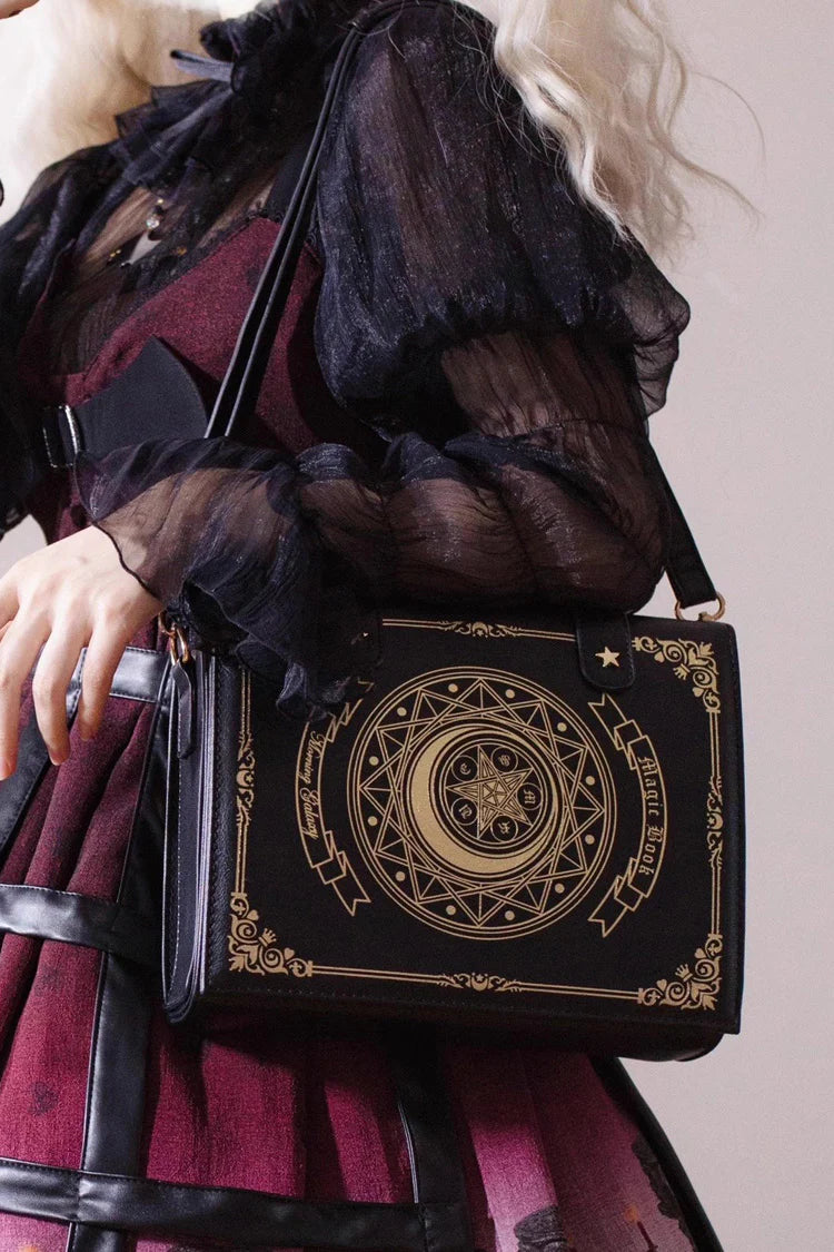 Inspired by the silent poetry of a midnight cosmos where constellations weave tales of ancient dreams, this bag merges celestial mystery with Lolita elegance. The star and moon print evokes a sense of whimsical wonder, while the versatile design balances functionality and fantasy, inviting wearers to carry a piece of the universe with them.