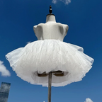 Lolita Petticoats White Ruffle Pannier Crinoline 4 Layers of Soft Gauze 12inches