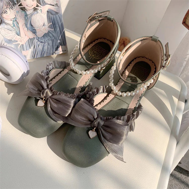Inspired by the opulence of 19th-century Victorian soirées and the delicate artistry of heirloom jewelry, these shoes embody timeless romance. Each detail—from the lustrous pearls to the intricate lace ribbons—evokes a narrative of elegance and grace, designed for those who believe fashion is a preserved art form