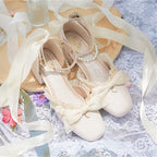 Inspired by the opulence of 19th-century Victorian soirées and the delicate artistry of heirloom jewelry, these shoes embody timeless romance. Each detail—from the lustrous pearls to the intricate lace ribbons—evokes a narrative of elegance and grace, designed for those who believe fashion is a preserved art form