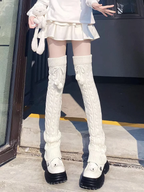 Long Tube Over Knee Leg Lolita Stockings Cover Japanese Autumn and Winter Knitted Thickened Warm Cute High Tube Lolita Accessories