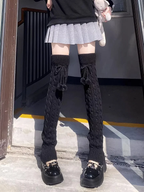 Long Tube Over Knee Leg Lolita Stockings Cover Japanese Autumn and Winter Knitted Thickened Warm Cute High Tube Lolita Accessories