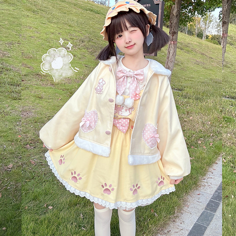 Lolita Coat Love Bunny Girl Cute Rabbit Ear Woolen