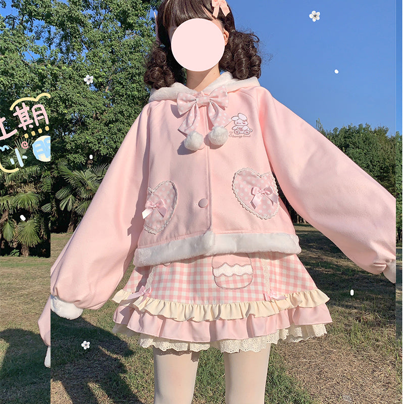 Lolita Coat Love Bunny Girl Cute Rabbit Ear Woolen