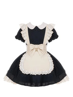 Maid Outfit Ancient Wind Pleated Lace Op Send Bow Lolita Dresses for Halloween