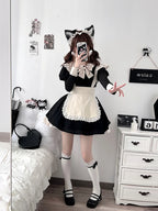 Maid Outfit Ancient Wind Pleated Lace Op Send Bow Lolita Dresses for Halloween