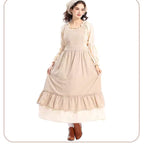 The Vintage Maid Apron Dress is inspired by a romantic floral shop aesthetic, crafted from breathable cotton-linen fabric for comfort and durability. With its long, flowing design and princess-style charm, it blends retro maid elegance with artistic simplicity. Perfect for florists, café staff, or daily cosplay, this apron captures both practicality and a sweet, vintage-inspired look.Product includes: skirt, apron, headscarf.