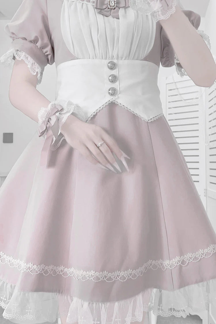 The Pink Maid Lolita Dress Set is designed to blend playful cuteness with classic Japanese Lolita charm. Featuring short sleeves, layered ruffles, and delicate bowknot accents, it creates a youthful and lively silhouette. The soft pink tone enhances sweetness, while the maid-inspired design adds a touch of cosplay fun. Perfect for themed parties, photoshoots, or gatherings, this dress set captures the whimsical, romantic essence of Sweet Lolita fashion.