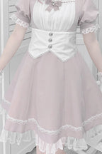 The Pink Maid Lolita Dress Set is designed to blend playful cuteness with classic Japanese Lolita charm. Featuring short sleeves, layered ruffles, and delicate bowknot accents, it creates a youthful and lively silhouette. The soft pink tone enhances sweetness, while the maid-inspired design adds a touch of cosplay fun. Perfect for themed parties, photoshoots, or gatherings, this dress set captures the whimsical, romantic essence of Sweet Lolita fashion.