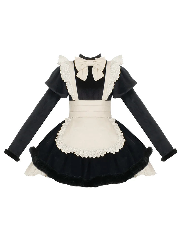 Maid Spring and Autumn Gemini Long-sleeved Op Medium and Long Lolita Skirt