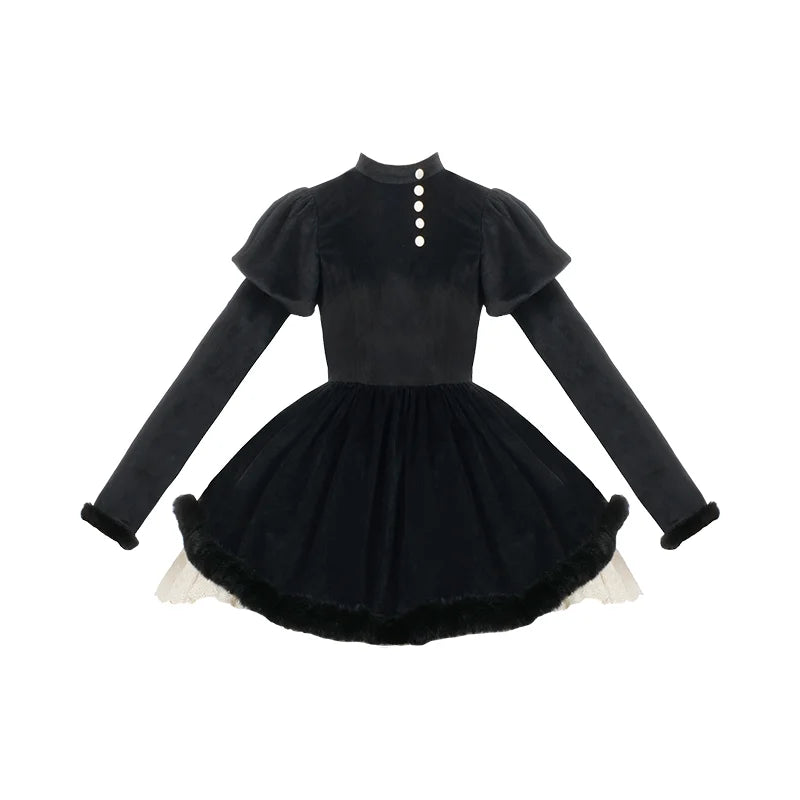 Maid Spring and Autumn Gemini Long-sleeved Op Medium and Long Lolita Skirt