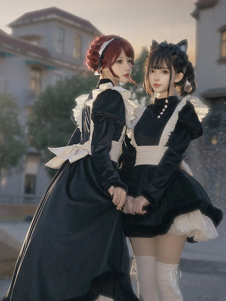 Maid Spring and Autumn Gemini Long-sleeved Op Medium and Long Lolita Skirt