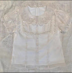 Lolita Blouses Matching Lolita Inside Classic White Bubble Sleeve Shirt Palace Lantern Sleeve Short