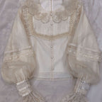 Lolita Blouses Matching Lolita Inside Classic White Bubble Sleeve Shirt Palace Lantern Sleeve Short