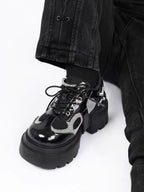Lolita Shoes Mechanical Style Combat Boots Thick Sole Metal Accent Derby Streetwear Platform Boots