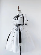 Military Lolita Black Dress Cosplay Lolita Fashion Outfit Set