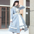 Military Lolita Fantasy Blue Navy Elegant Temperament Lolita Dress