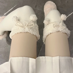 Milky White Stockings Japanese Winter Cute Lolita Thigh Socks Fleece Knee Socks High Tube Socks Lolita Accessories