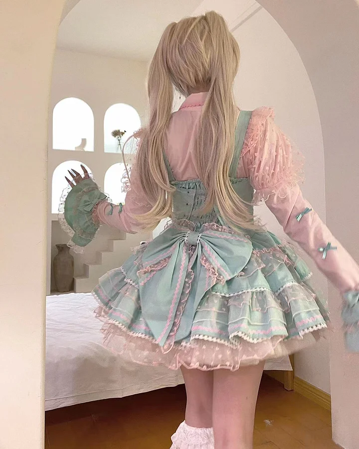 Mint Green Sweet Cute Sleeveless Cake Dress Trouser Dress Lolita Princess Dress