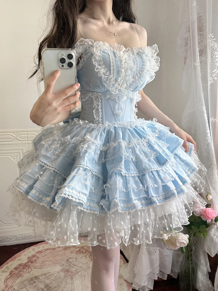 Mint Green Sweet Cute Sleeveless Cake Dress Trouser Dress Lolita Princess Dress