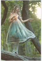 Mori Kei Fashion Elegant Green Forest Fairy Suspender Dress Lolita Dress