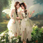Mori Kei Fashion Forest Green Inspire Sweet Lolita Maxi with Lace One Piece Dress