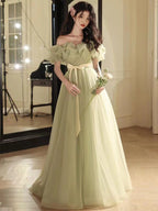 Mori Kei Fashion JSK Dream Green Princess Evening Dress Fairy Gauze Skirt Student Adult Ceremony