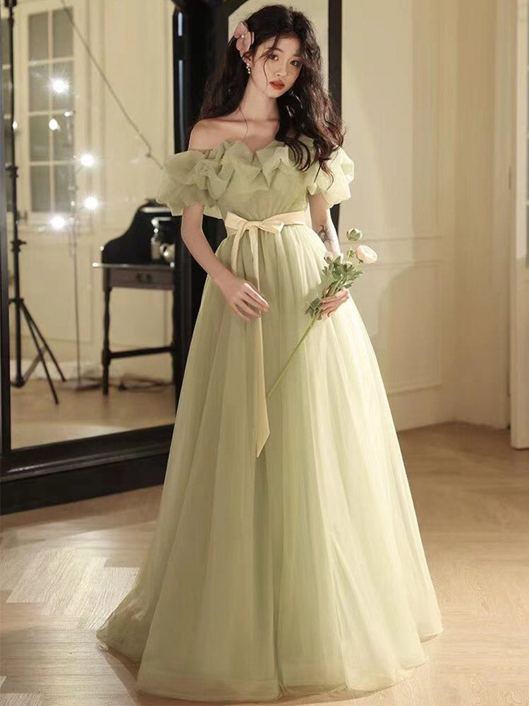 Mori Kei Fashion JSK Dream Green Princess Evening Dress Fairy Gauze Skirt Student Adult Ceremony