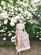 Mori Kei Fashion Sweet Lolita Spring and Summer Floral Dress Niche Design French Lolita