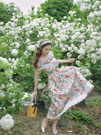 Mori Kei Fashion Sweet Lolita Spring and Summer Floral Dress Niche Design French Lolita