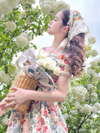 Mori Kei Fashion Sweet Lolita Spring and Summer Floral Dress Niche Design French Lolita