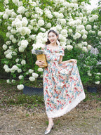 Mori Kei Fashion Sweet Lolita Spring and Summer Floral Dress Niche Design French Lolita