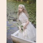 Wedding Lolita White Flower Lace Elegant Dress
