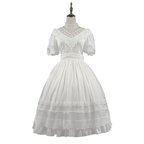 Wedding Lolita White Flower Lace Elegant Dress