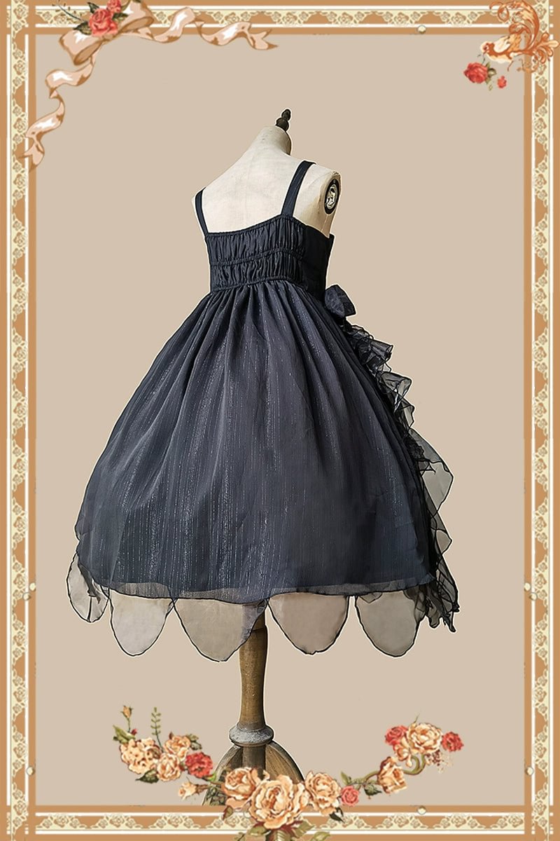 Navy JSK Lolita Dress Lace Midi Dresses