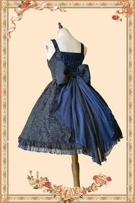 Navy JSK Lolita Dress Lace Midi Dresses