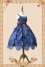 Navy JSK Lolita Dress Lace Midi Dresses