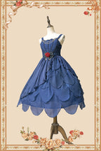 Navy JSK Lolita Dress Lace Midi Dresses